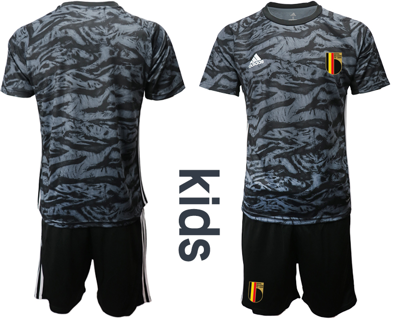 Youth 2021 European Cup Belgium black goalkeeper Soccer Jersey2